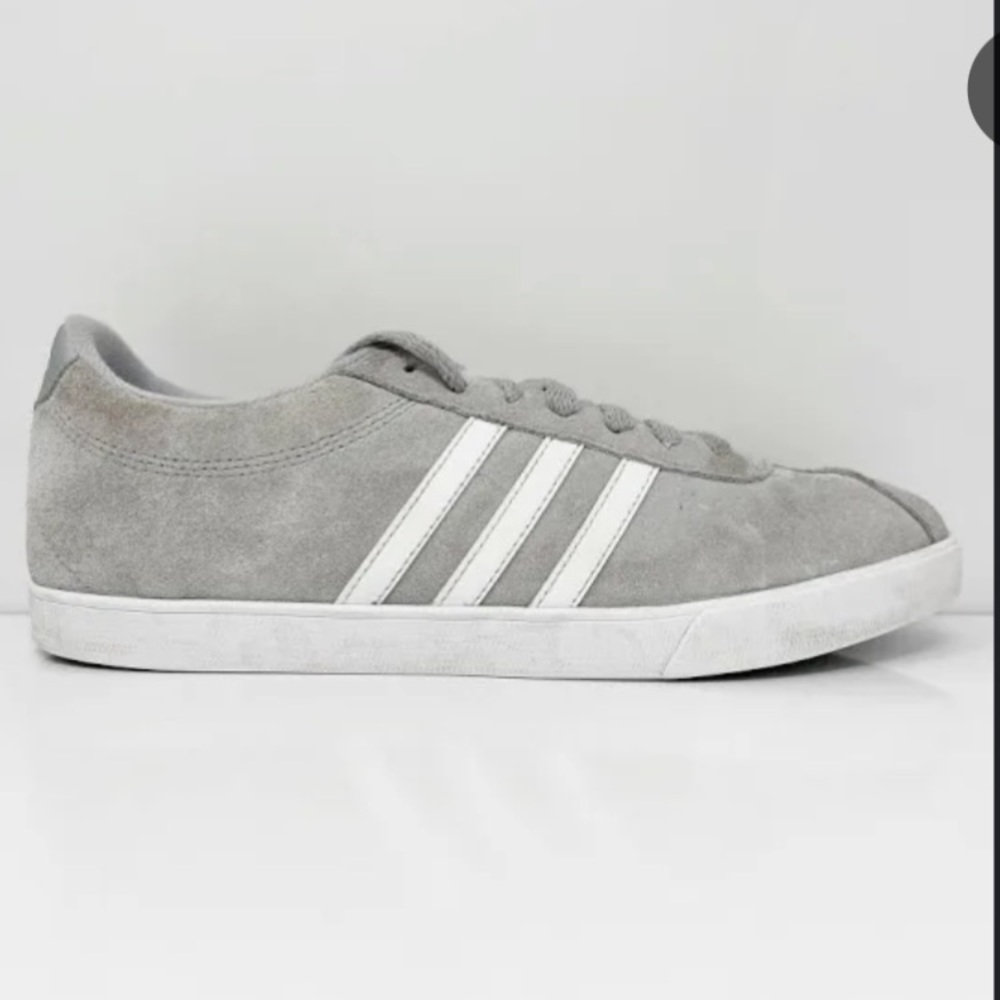 Adidas Neo Courtset Art AW4209 gray faux sued cushioned sole sneakers